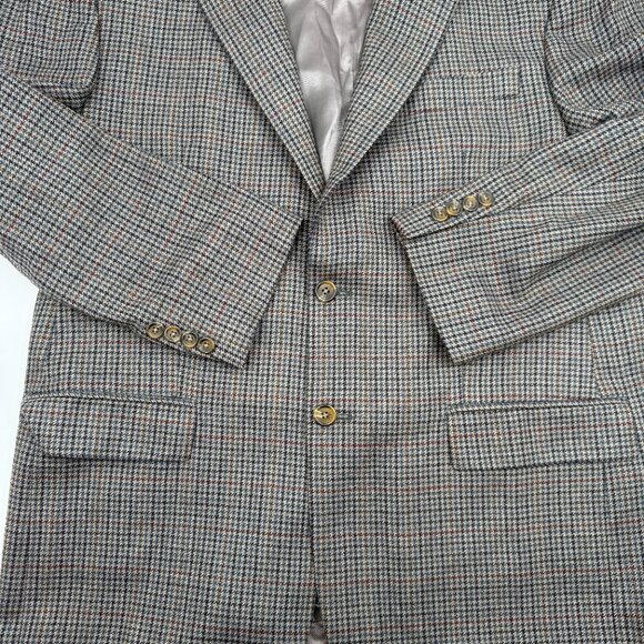 Chaps Ralph Lauren Vintage Houndstooth Wool Blazer Sport Jacket 42 Long Canada - Picture 9 of 16